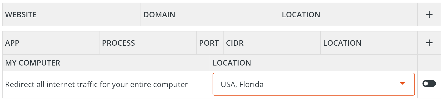 delete HideAway VPN custom Rules