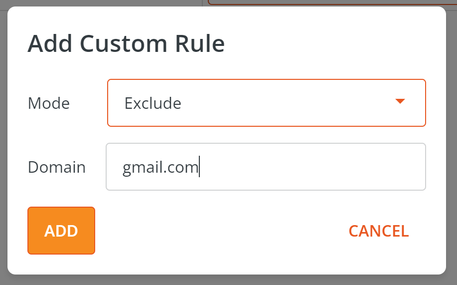 HideAway VPN exclude website or domain