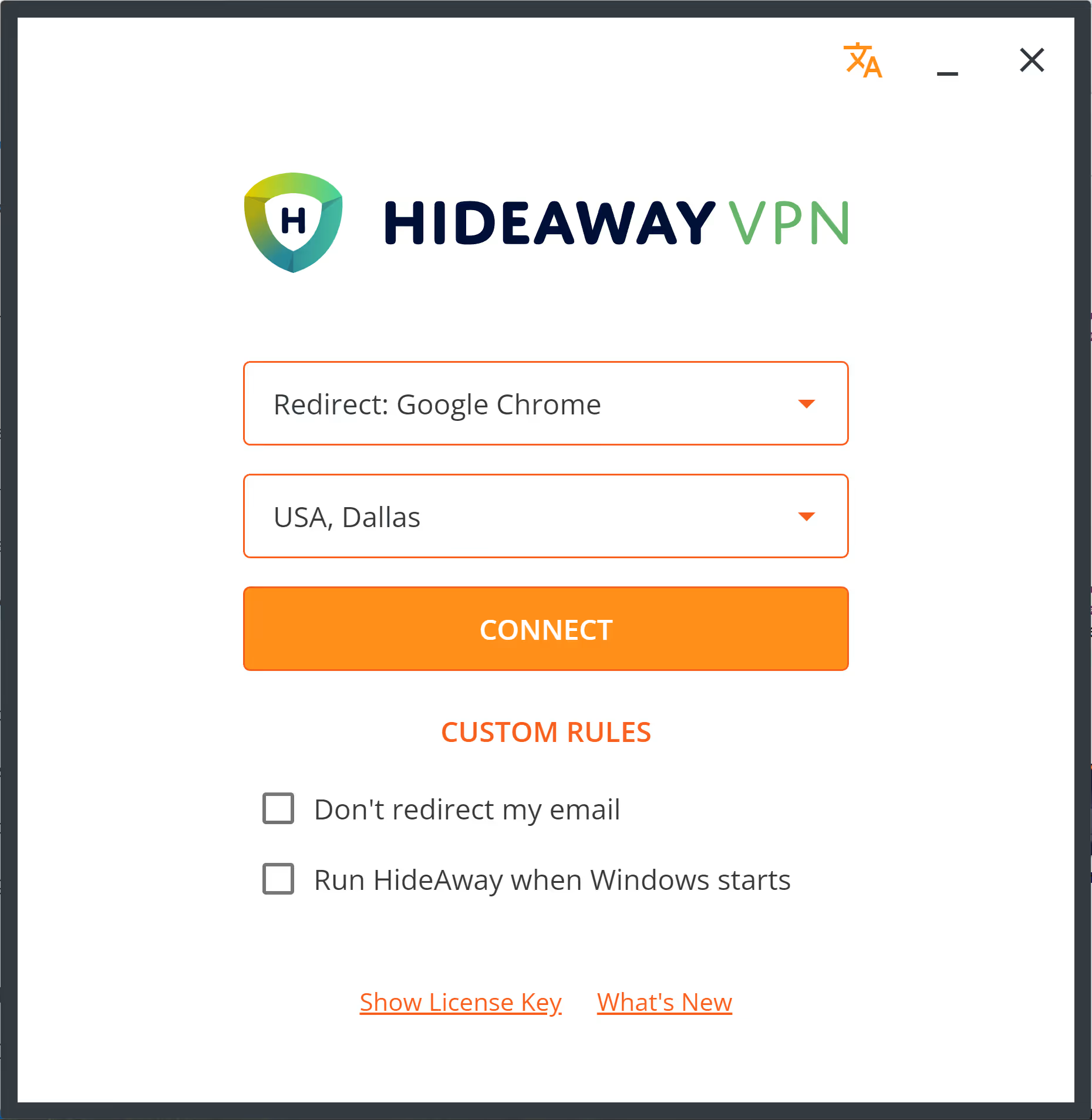Hideaway VPN GUI